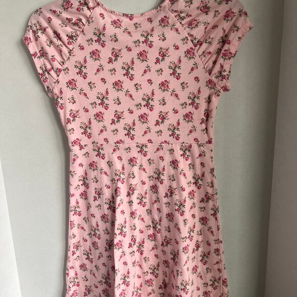 Children's Place Girls Pink Floral Skater Dress Size L 10/12 30" L - Picture 2 of 5